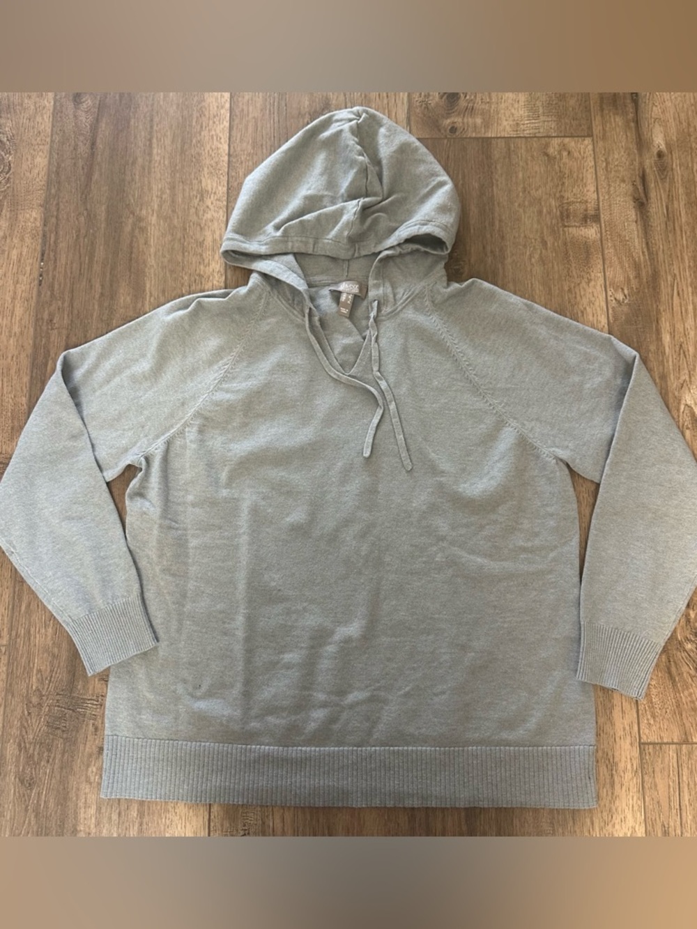 NEW! d&co Pull Over Hoodie Top, Lightweight, Light Gray, Comfort, Active, Large